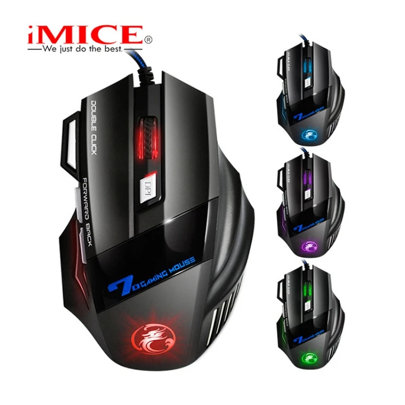 RGB Backlit Gaming Wired Optical Mouse 3200DPI Adjustable 4-Keys Ergonomic Design Gamer Mouse For PC Computer Laptop Tablet