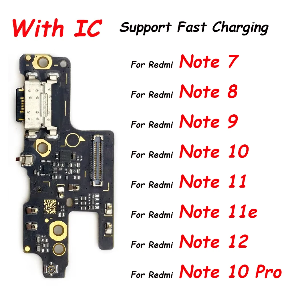 NEW USB fast Charging Port Dock Charger Plug Connector Board Flex For Xiaomi Redmi Note 10 Pro 8 8T 10s Note 9 Pro Note 12 4G