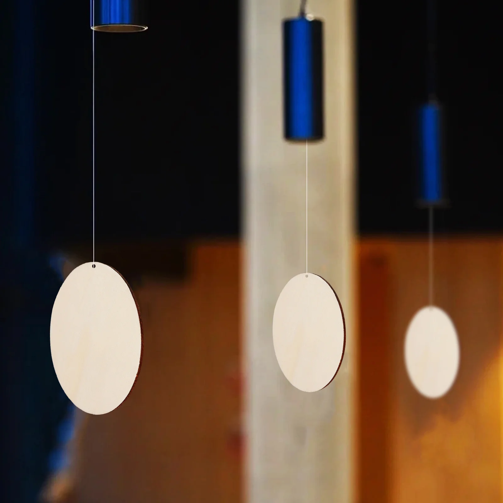 

20 Pcs Home Decor Round Wood Discs for Crafts Natural Circle DIY Khaki Blank Cutouts Slices