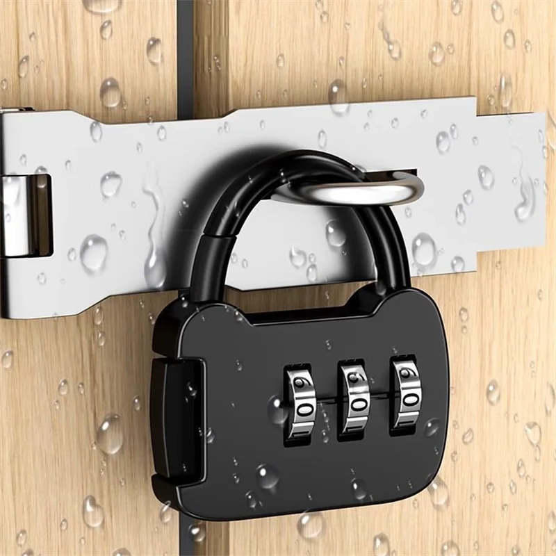 Multi-Function 3 Digit Padlock Bookcase Drawer Lock Suitcase Lock Metal Luggage Lock Anti-theft with Code for Holiday Travel