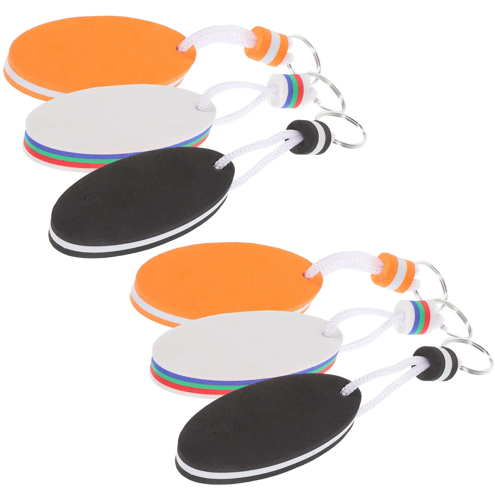 

6pcs Surfboard Floating Key Chain Oval Shape Key Chain Bright Colors Water Floating Keychain For Boat Keys Sports Gifts