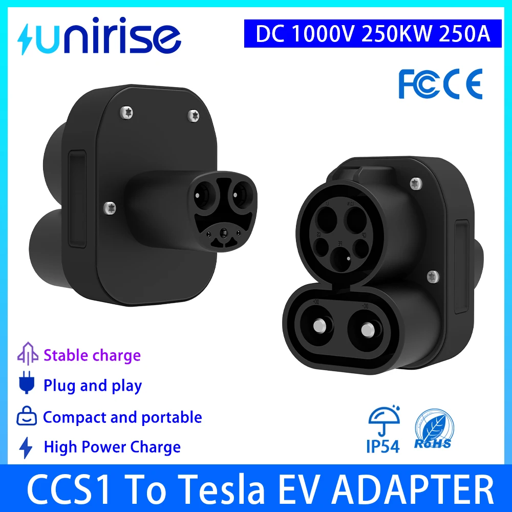 

For Tesla Model Y 3 S X DC Adapter 250KW 1000V J1772 to NACS Electric Vehicle Convertor for CCS1 Connectors Tesla EV Charger