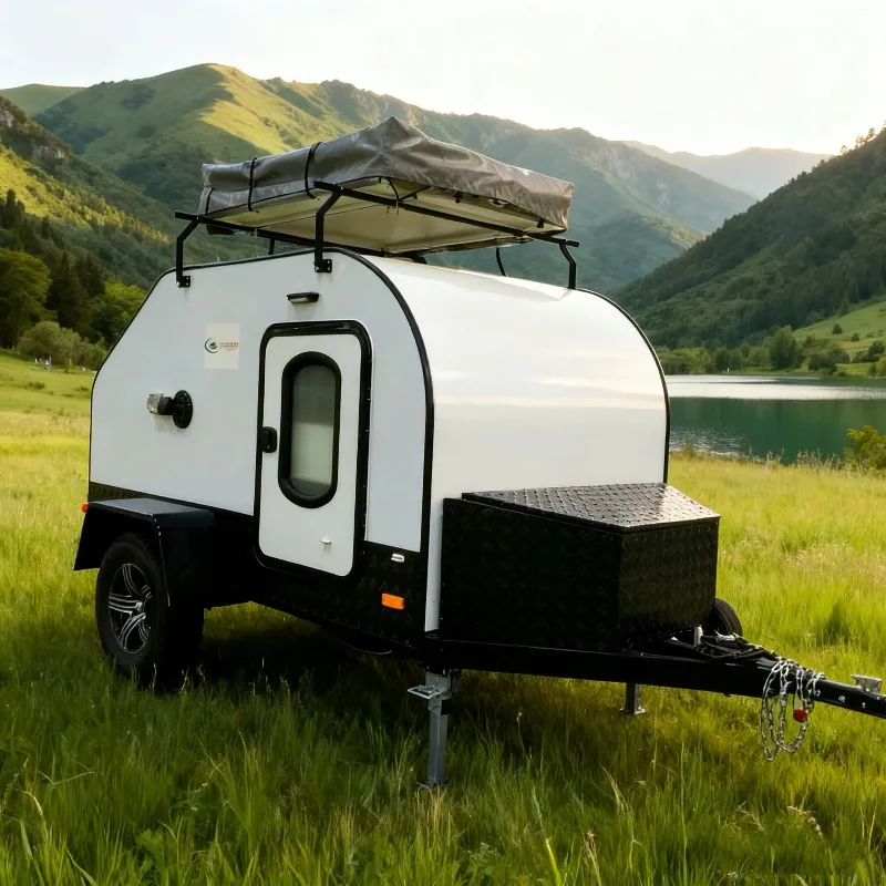 Off-road 4x4 Teardrop Camper Trailer with Built-in Kitchen for Overland Camping