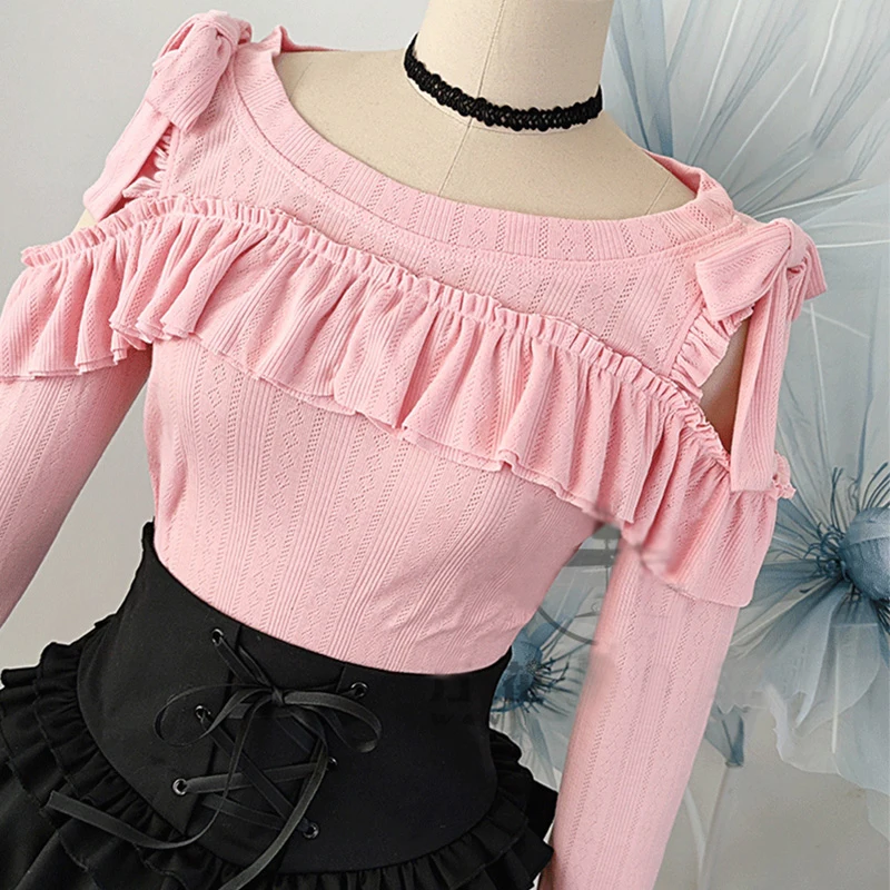 

Shinonome Ena New Cosplay Pink knitwear Lolita Black Daily half Skirt Costume for Women Outfit