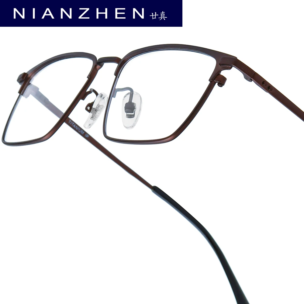 NIANZHEN Titanium Alloy Eyeglasses Frame Men Square Brand Design Glasses Ultralight-Weight Retro Women Eyewear Spectacles 69939