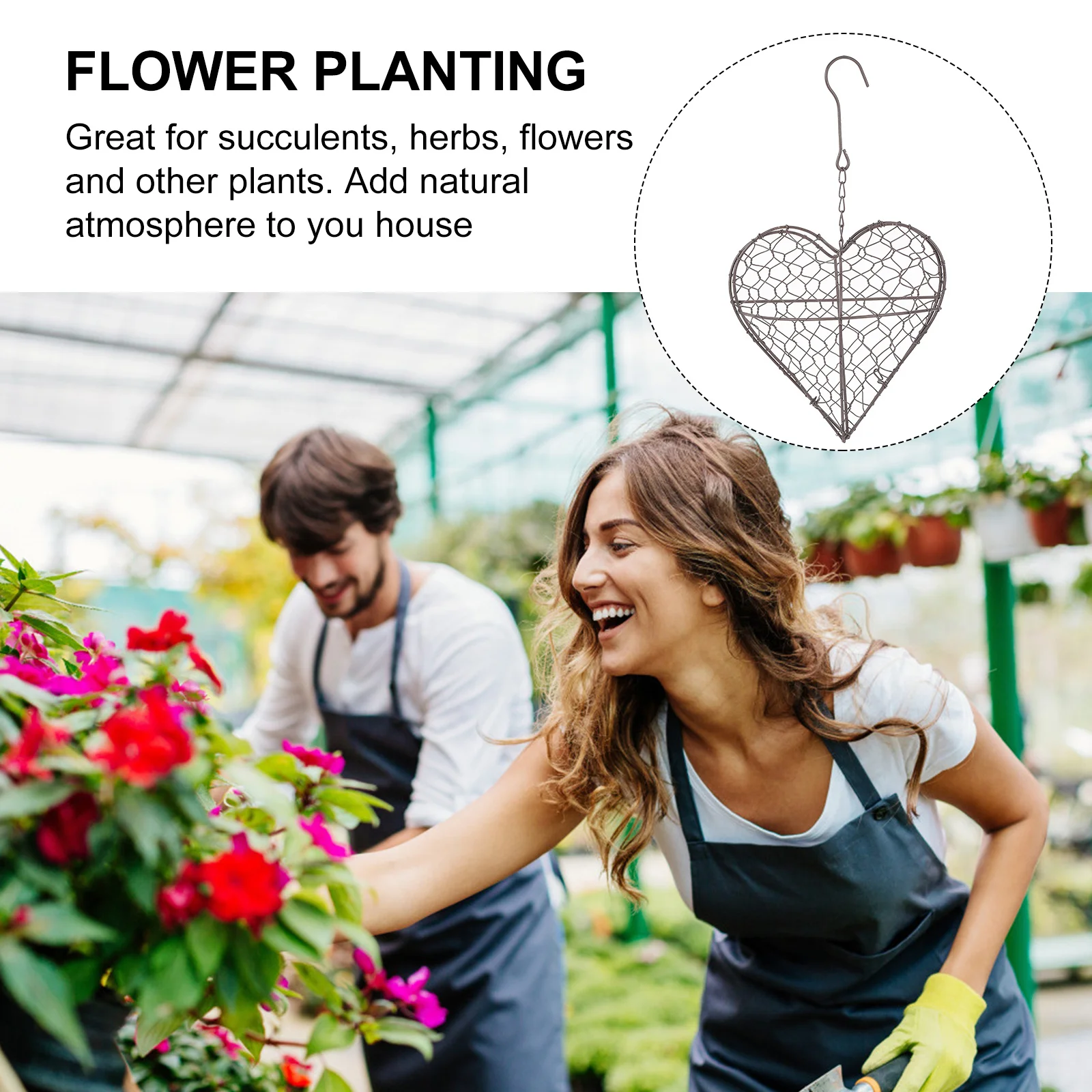 

Iron Planter Wall Hanging Flowerpot For Home Office Garden Decor Space Saving Plant Container Iron Frame Succulent Pot