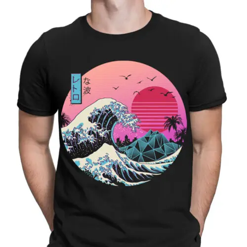 Hokusai The Great Wave Japanese Kanagawa Vaporwave Ocean Wave Mens T-Shirts #NED