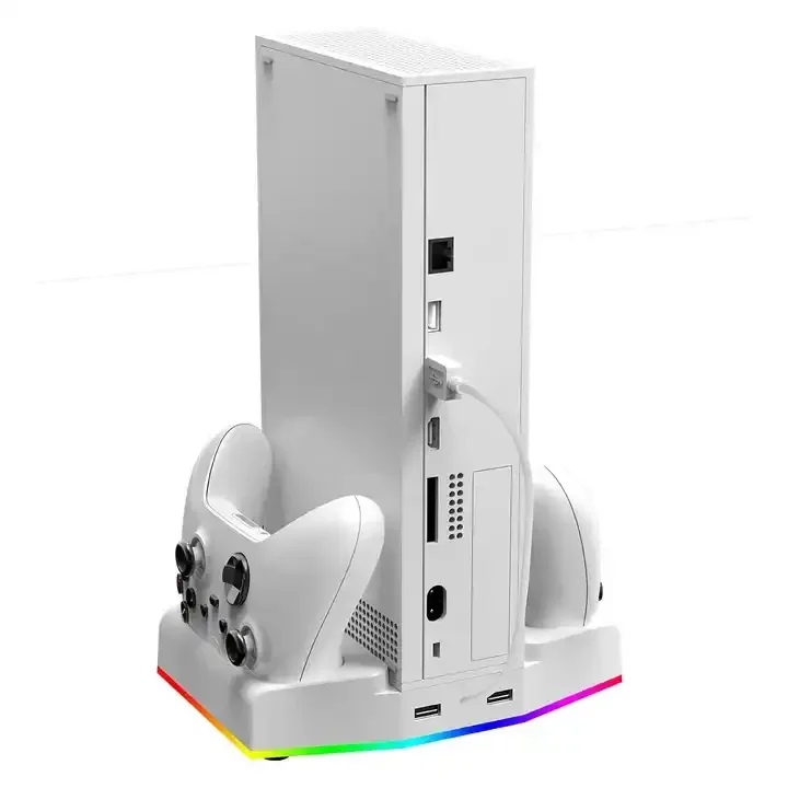مع حامل محطة شحن عمودي بإضاءة RGB لمروحة تبريد خطاف سماعة الرأس Xboxes Series S