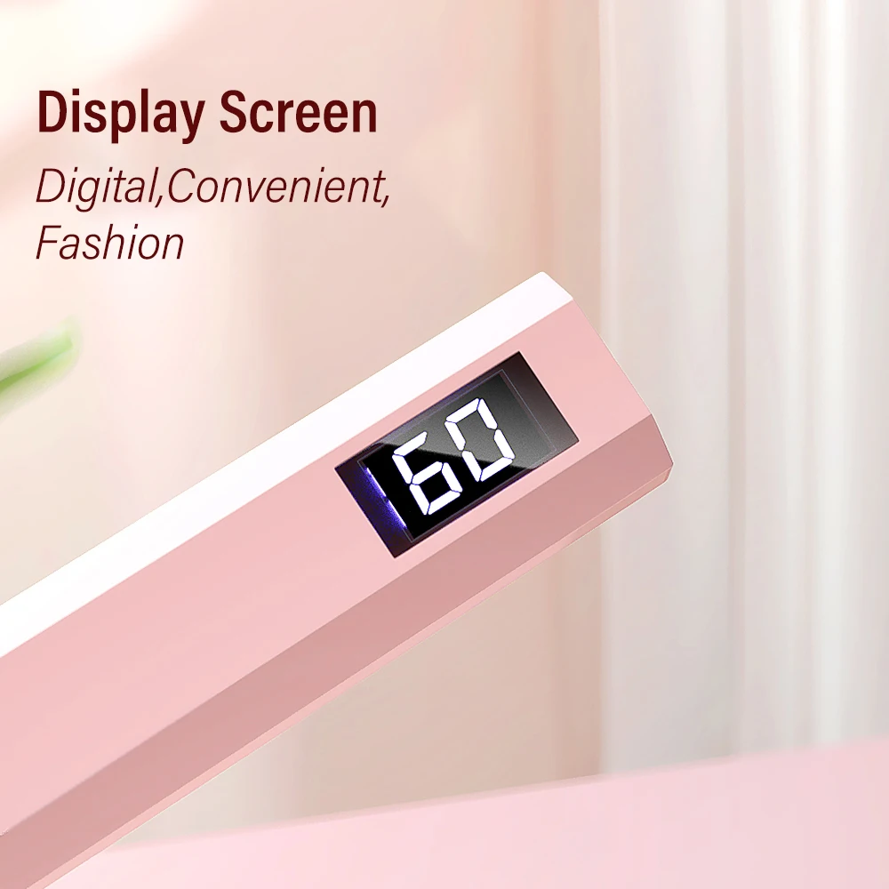 Professional Nail Lamp with Stand Handheld LED UV Light with LCD Display for Gel Nails Rechargeable USB Nail Dryer Fast Curing view 4