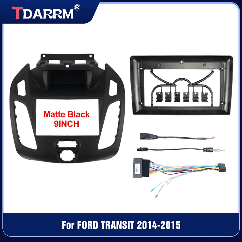 9 INCH Car DVD Player Dash Fitting Panel Frame Kit Car Radio Audio 2DIN Adapterx Fascia For FORD TRANSIT 2014-2015 image 3