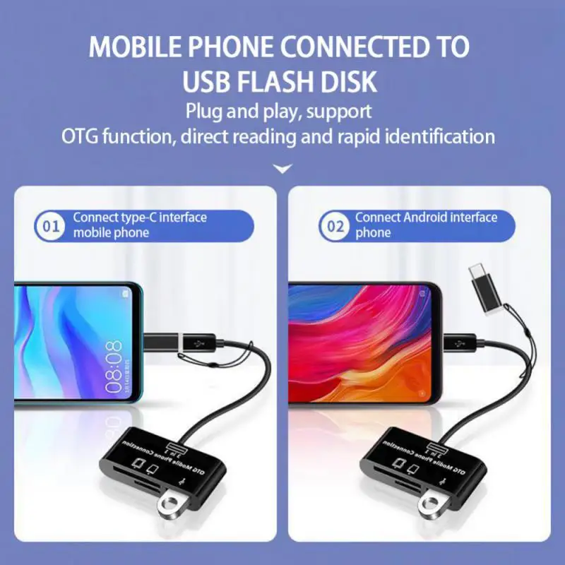 Multi-function 3 In 1 Card Reader TF/SD/U Disk/mobile Phone Camera Type-C OTG Universal Expansion Card Reader