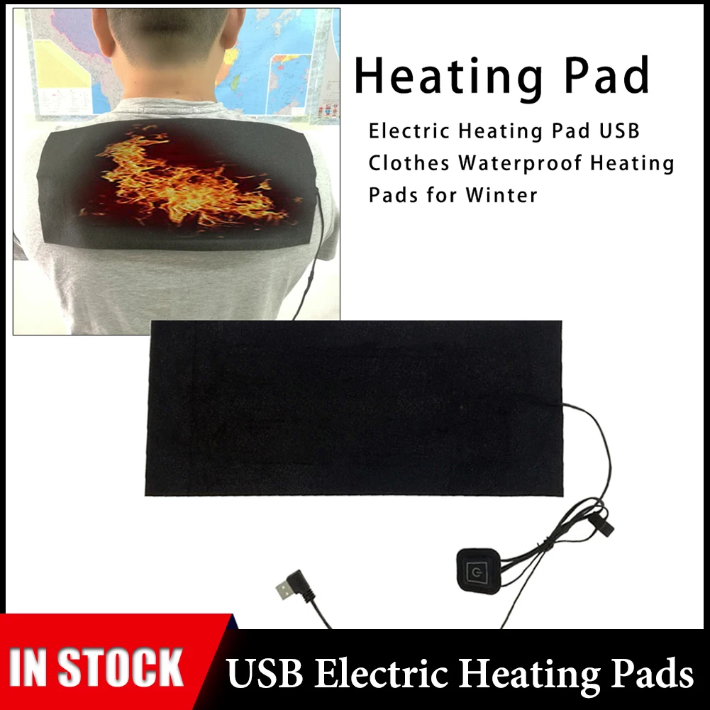 USB Clothes Heater Pad With 3 Gear Adjustable Temperature Electric Heating Sheet Heating Warmer Pad For Vest Jacket 15*35CM