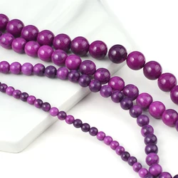Natural Stone Deep Purple Sugilite Agates Crystal Quartz Round Loose Beads for Jewelry Making DIY Charms Necklace Bracelet