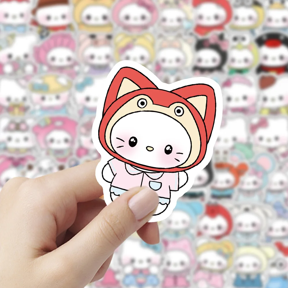 10/30/50/100 pçs bonito sanrio olá kitty dos desenhos animados engraçado graffiti adesivo para portátil bagagem guitarra decalque à prova dwaterproof água crianças brinquedo