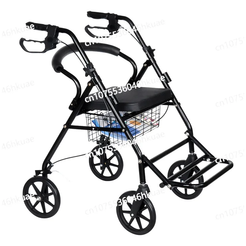 Cross-border The Elderly Wheelchair Walker Shopping Cart Wheelchair Foldable Lightweight Travel Trolley