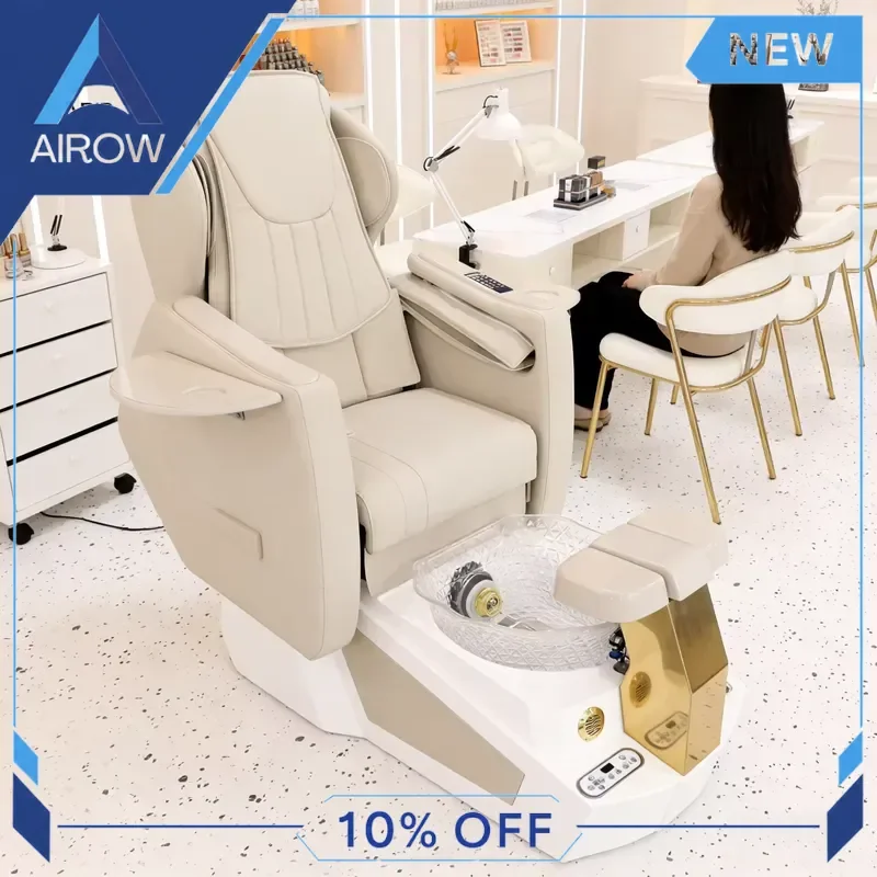 for Luxury Touch Massage Pedicure Chair Synthetic Leather Foot Spa Manicure Seat Modern Beauty Salon Furniture Equipment