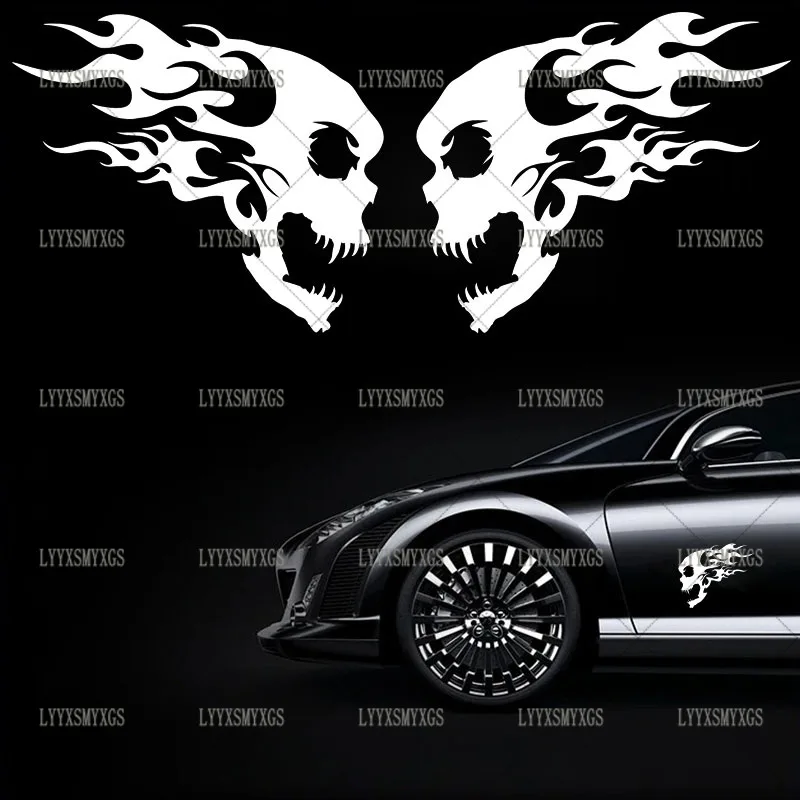 

Self-Adhesive Custom Personality Flaming skull Car Stickers Waterproof Sunscreen Vinyl Decal PVC wholesale Car Accessories