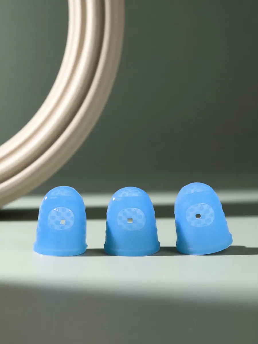 3Pcs Anti-Scalding Non-Slip Fingertip Protector Dark Blue Size L Finger Tips Protection for Counting Collating Sorting Guitar