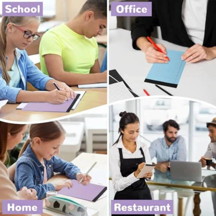 6 Packs Legal Pads, Totally 10 Sheets Colored Legal Pads College Ruled Writing Pads Small Note Pads 30 Sheets/Pad Tablets Lined