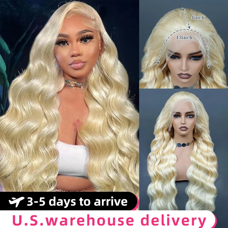 

13x6 613 Blonde Body Wave HD Lace Frontal Wig 40 40 Inch Front Lace Human Hair Wigs 220Density PrePlucked Lace Front Closure Wig