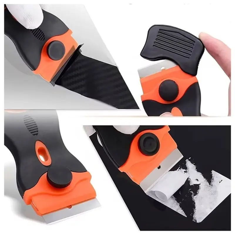 [NEW!】 Adhesive, Multi-Purpose Cleaning Scraper Tool With 10Pcs Plastic Blades And 10Pcs Metal Blades, Paint Removal Blade