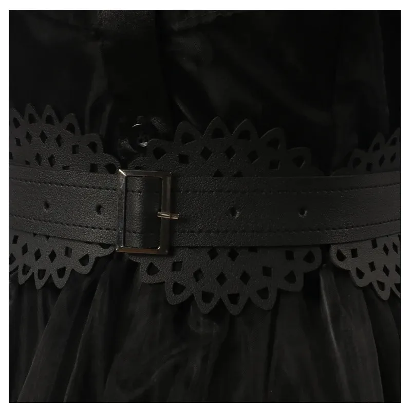 2025 New Movie Dresses Wednesday Addams Cosplay Costume Gothic Style Adult Kids Children Dress Halloween Party