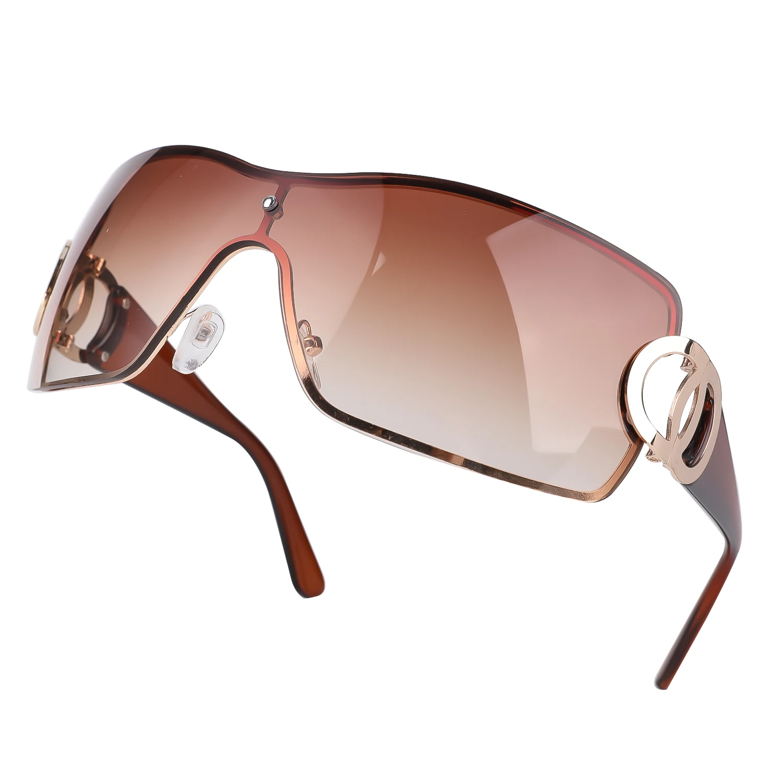Retro Damen Sonnenbrille um y2k Sonnenbrille futuristische Farbverlauf Linse Sonnenbrille moderne Sonnenbrillen – Detail 2
