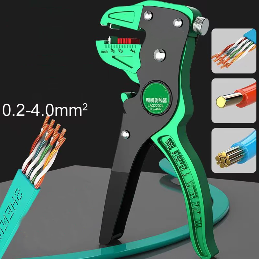 

Wire Stripper Pliers Electrician Tools Small Duckbill Adjustable Automatic Cutter Stripping Plier 0.2 to 4mm Range Length Adjus