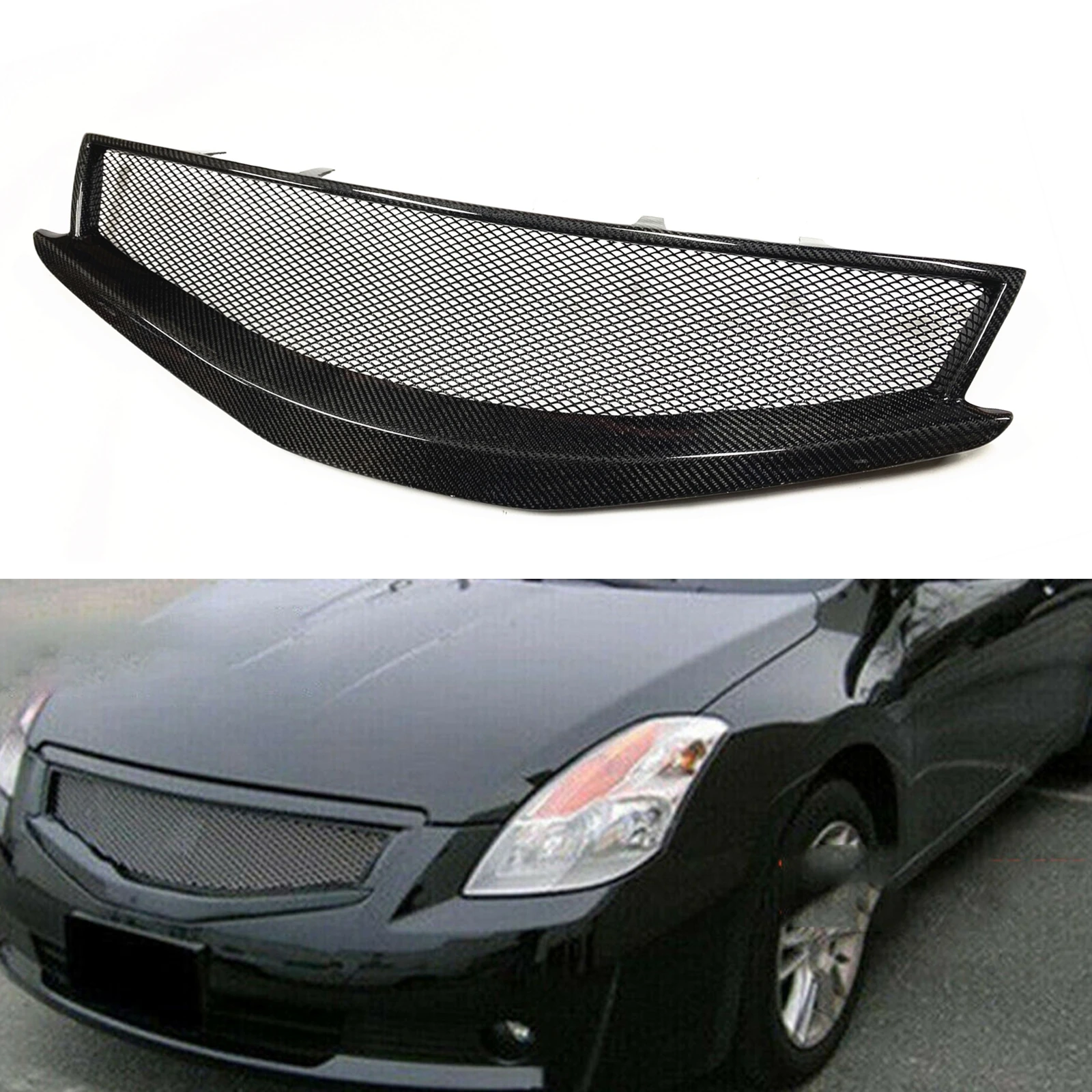 

Front Grille Grill Car Upper Replacemnt Bumper Hood Mesh Grid Trim For Nissan Altima Teana Coupe 2008 2009