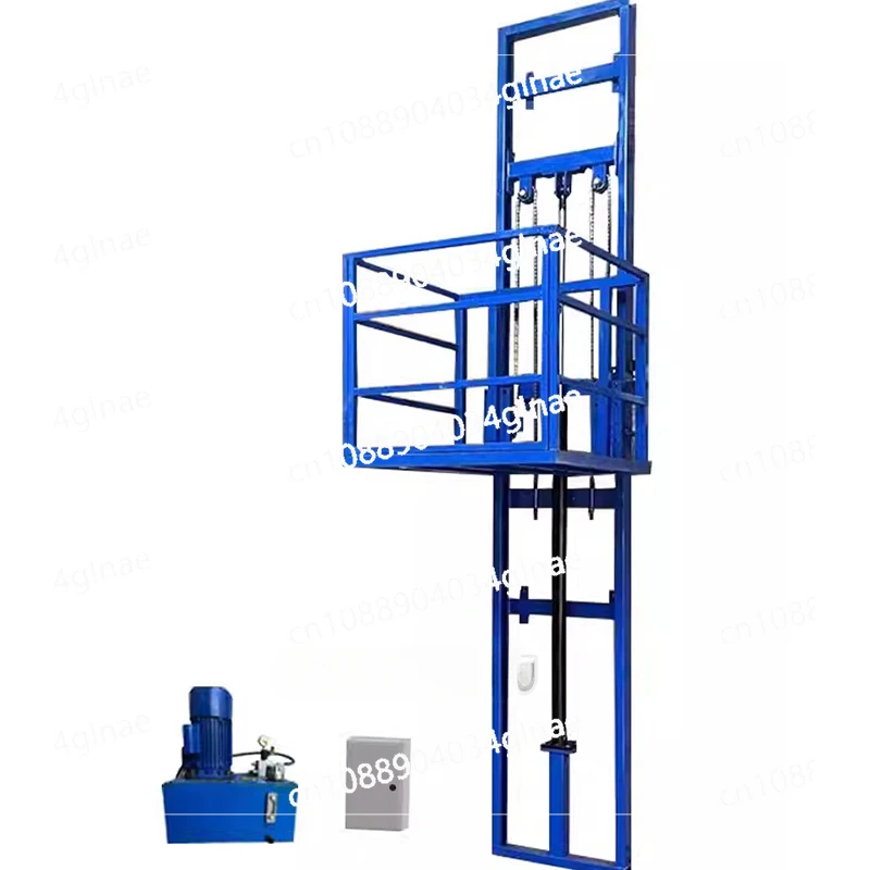 Home Elevator 3M Load 500KG Hydraulic Freight Elevator Simple Factory Small Warehouse Guide Rail Lifting Platform Electric Hoist