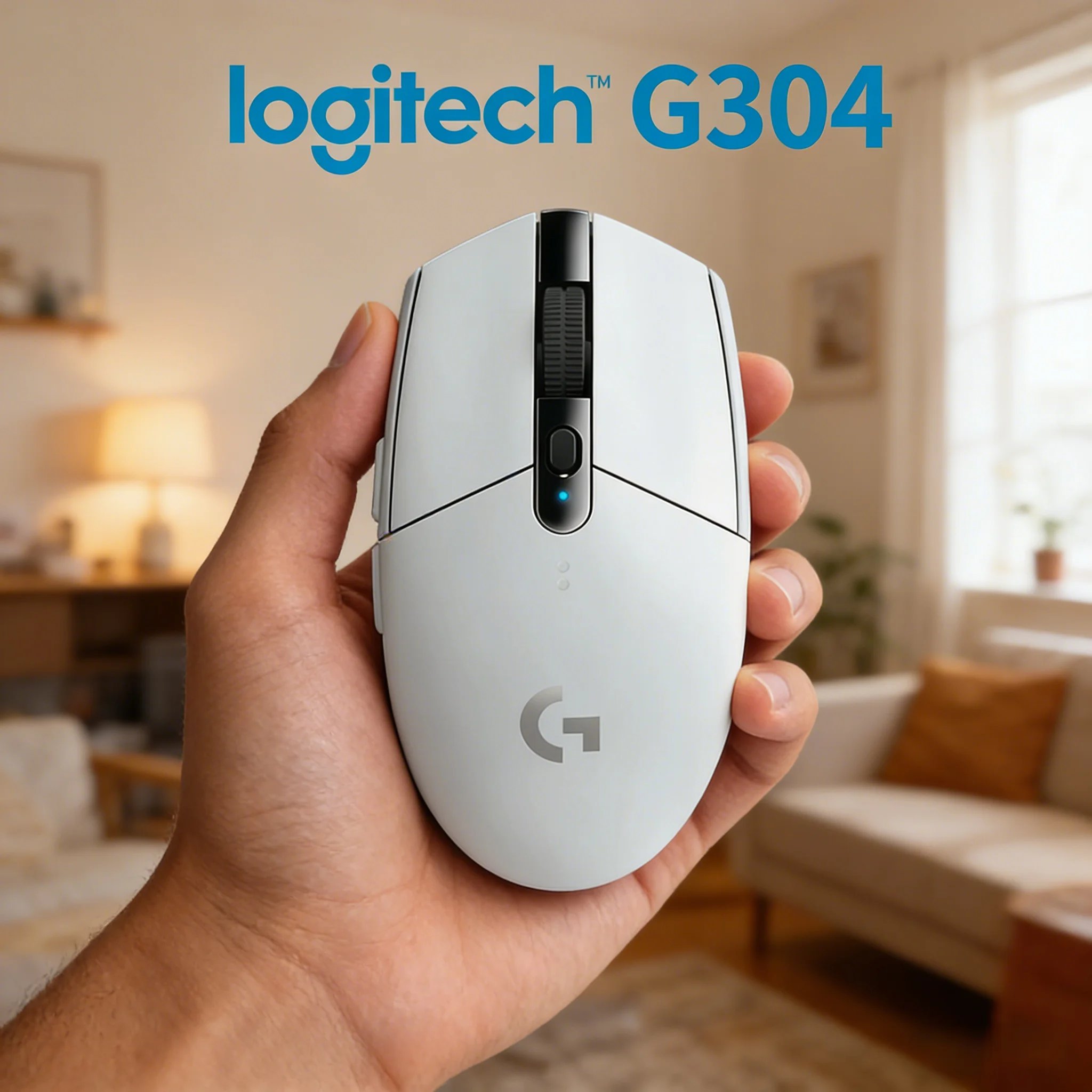 Logitech G304 LIGHTSPEED Wireless Gaming Mouse 12000 DPI 1ms Latency HERO Sensor 250hr Battery Portable Design Casual Gamers
