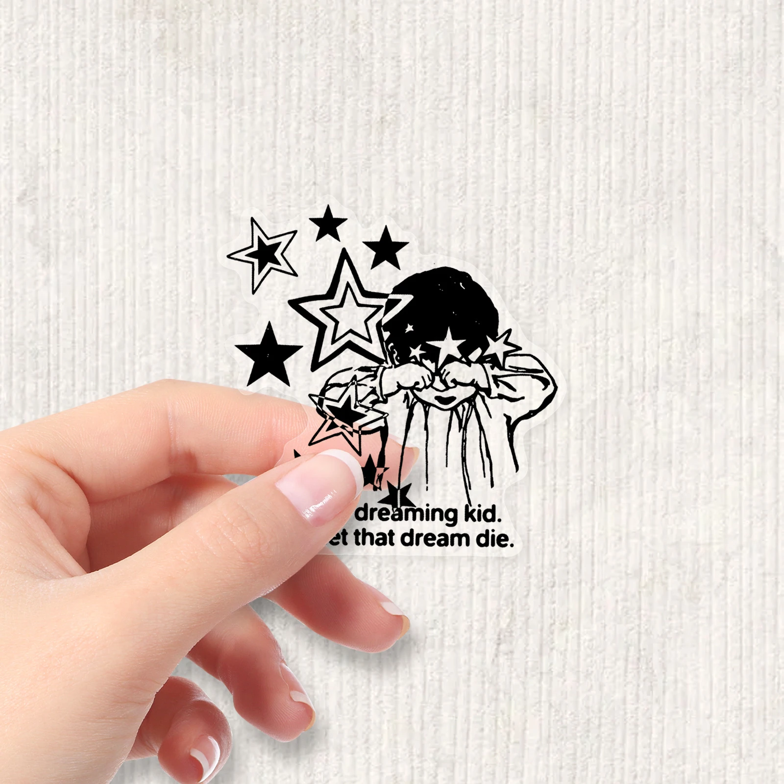 50PCS Transparent Vintage Artwork Graffiti Stickers PET Black Ehite Artistic Lines DIY Toys for Bottle Travel Bag Decals