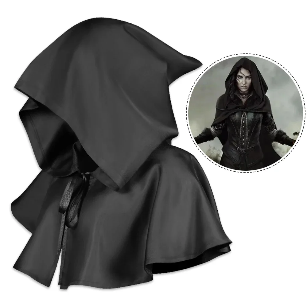 2022 Medieval Witch Wizard Fancy Punk Cloak Gothic Cosplay Adult Hooded Cloak Vampire Devil Capes Unisex Halloween Party Costume