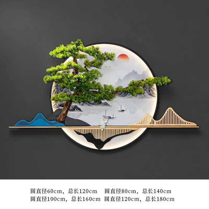 New Chinese Style Wall Decoration Three-dimensional Simulation Welcoming Pine Hanging Painting Decorating Sofa Background