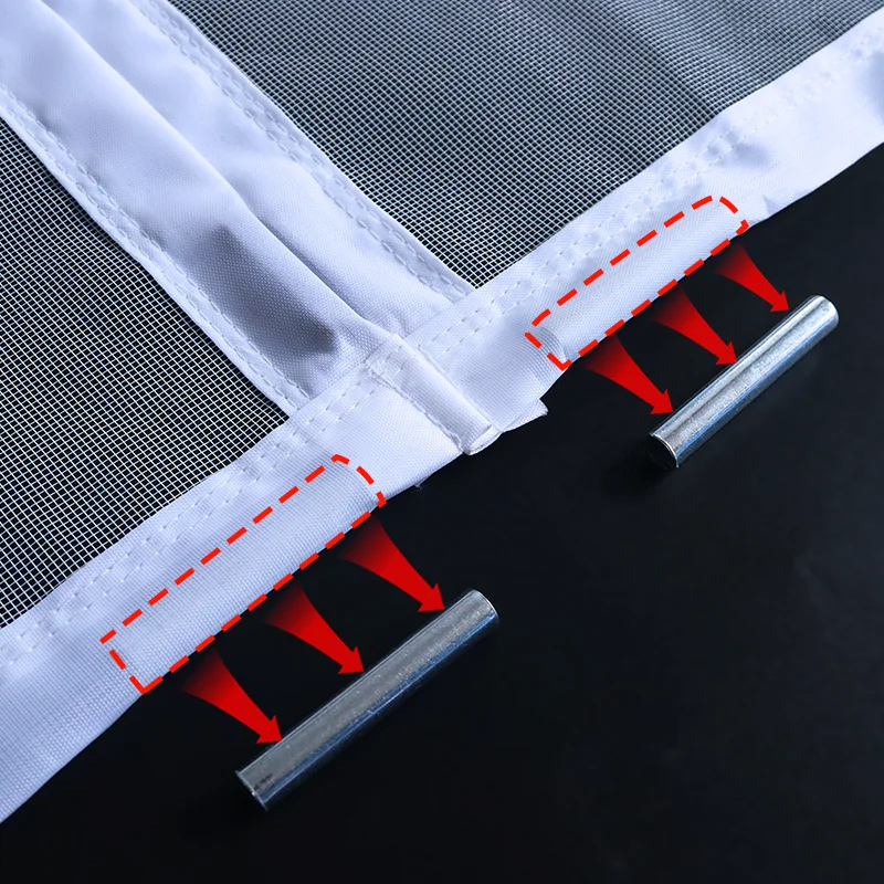 Mosquitera de pantalla de puerta magnética blanca, tamaño personalizado, malla Invisible, red a prueba de insectos de verano, cortina de puerta de