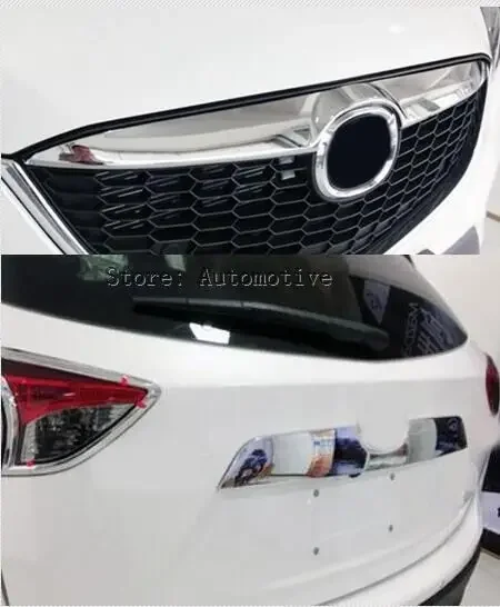 FIT FOR MAZDA CX-5 2012-2014  FRONT GRILLE GRILL BONNET or  REAR TRUNK LID CHROME TRIM COVER GARNISH GUARD MOLDING BAR MESH