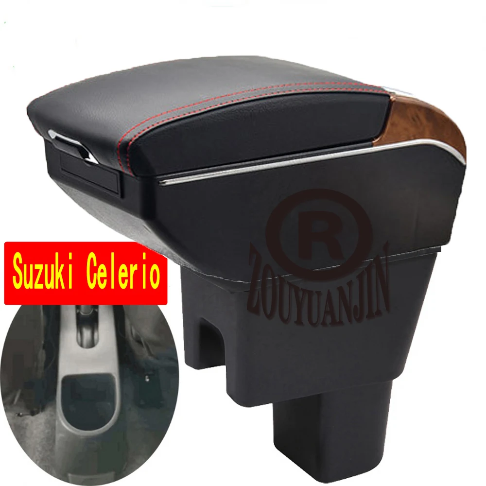 For Suzuki Celerio Armrest Box Retrofit Parts Center Console Special Storage Space Car Elbow Rest with USB