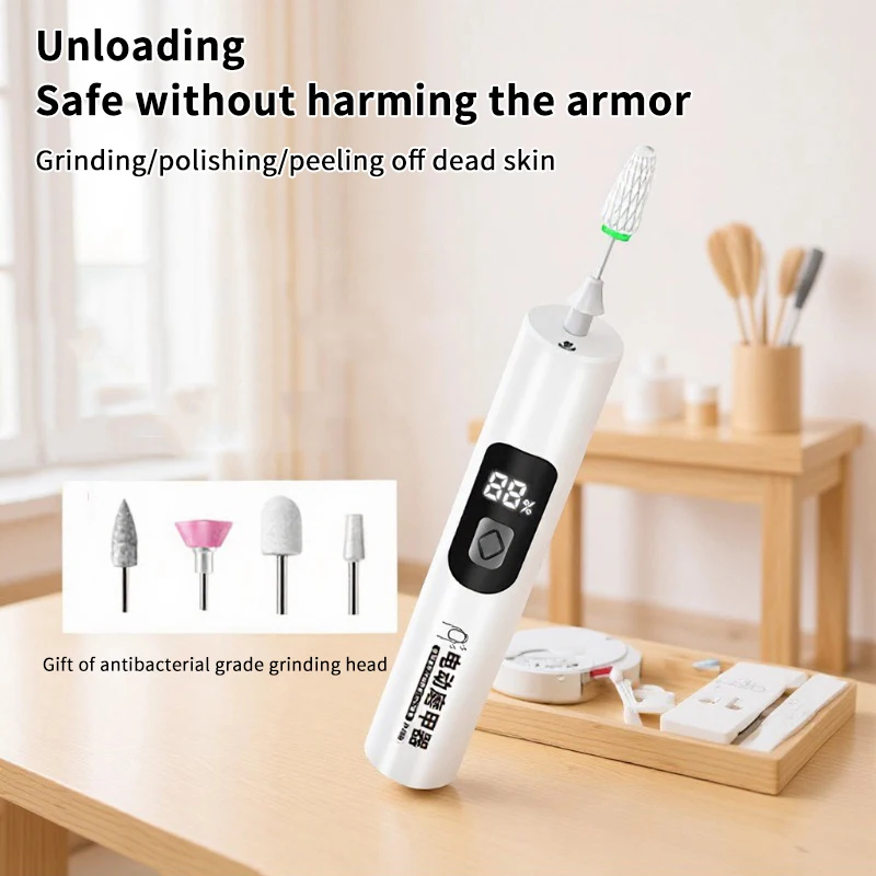 Taladro Inalámbrico para Uñas XH 35000 RPM, Cortador de Manicura, Reparación de Uñas, Fresadora de Pedicura, Pulidora, Lijadora, Lima de Uñas Recargable por USB