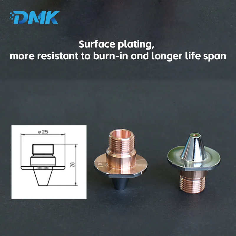 Mazak Lasersnijmondstuk 3d Verchroomde Nozzles Fiber Laser Snijmachine Accessoires Koperen Mondstuk D25 H28 1.2/1.5/2.0Mm