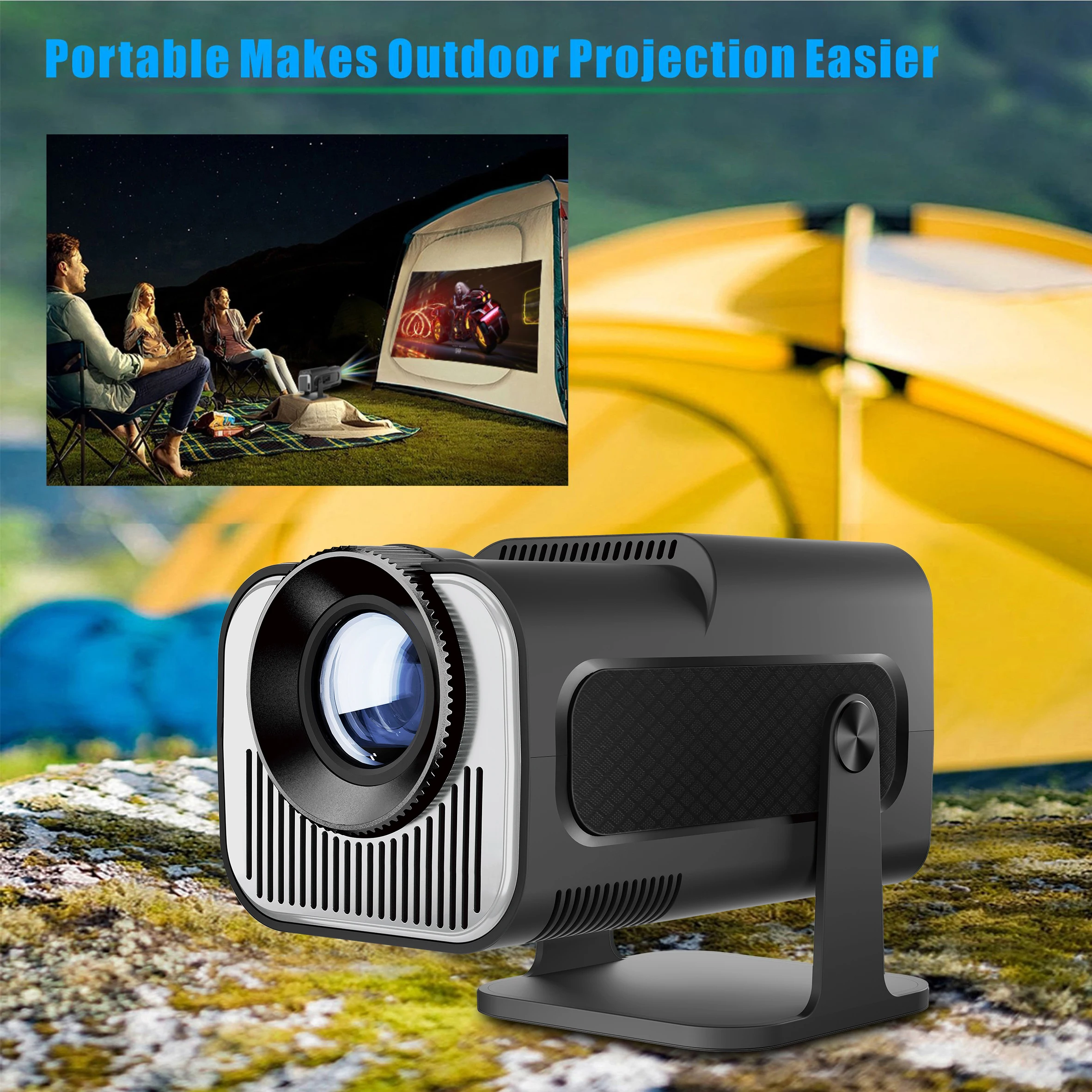 HY320 Mini Projector Android11 H713 Wifi6 320ANSI Native 1280*720P Support 1080P 4K HD BT Home Cinema Outdoor Travel Projector