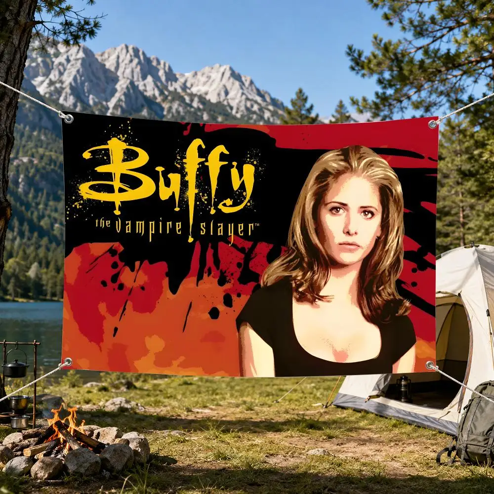 TV B-Buffy the V-Vampire Slayer Flags Aesthetic Wall Tapestry Printed Wall Hanging Living Room Party Outdoor Decor