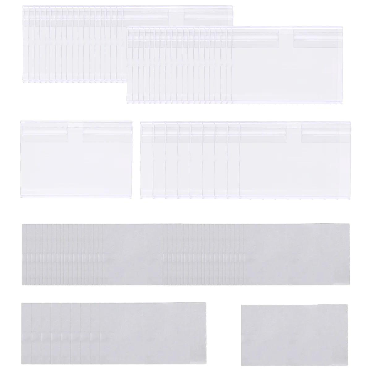 Cartellino del prezzo del supporto per etichette in plastica trasparente da 50 pezzi, supporto per etichette rimovibile con Clip per etichette per cestini portaoggetti