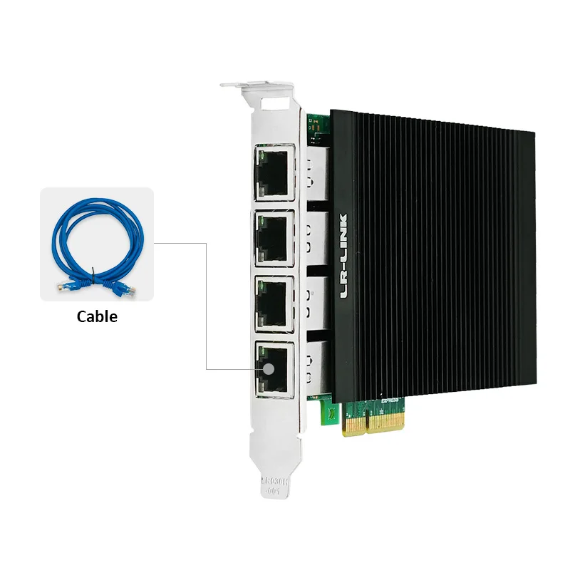 Imagem -02 - Lr-link 2005pt Placa de Rede Gigabit Portas Adaptador Ethernet Rj45 Copper Chip Intel I350 Pci-express x4 Nic