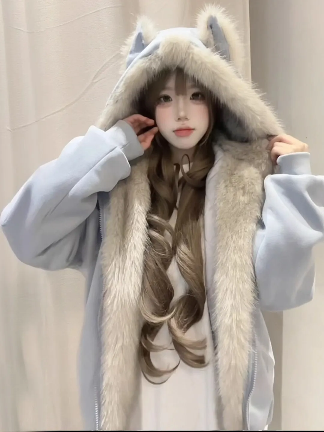 الكورية Sle رقيق لطيف الأذن أسفل Jaet المرأة شتاء جديد على الوجهين ارتداء مكافحة الشيخوخة صغيرة الحجم القطن ملابس خارجية #2