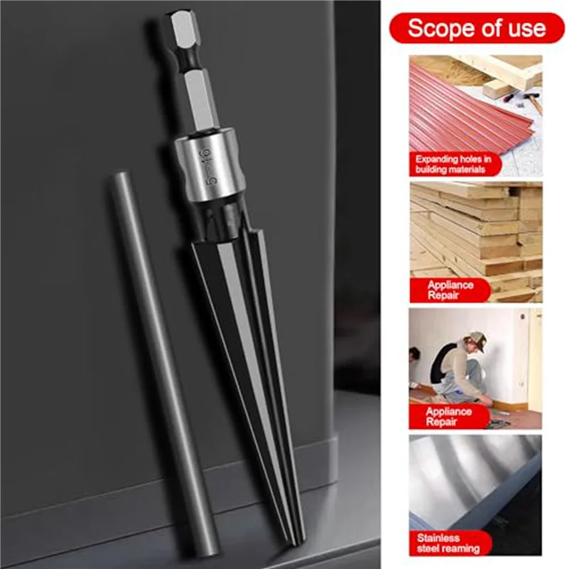 

A03F-6 Piece Hand/Drill Bit 2 Purposetapered Reamer 6 Slot Hex Reamer 5-16Mm / 3-13Mm Tapered