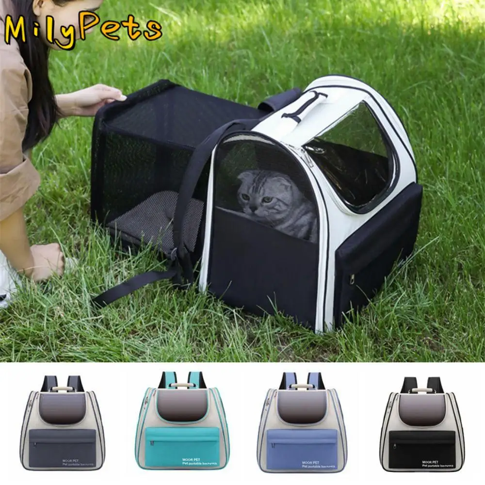 Expandable Pet Backpack Carrier Portable Creative Pet Carrying Backpack Lightweight Thickened Outdoor Tote Bag for Cats Puppy