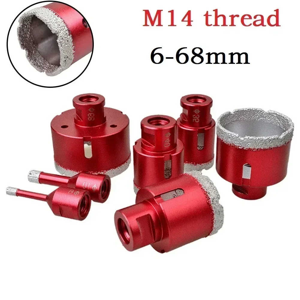 6Mm-68Mm M14 Ren Khô Kim Cương Khoan Kính Gốm Đá Cẩm Thạch Ngói Đá Hoa Cương Lỗ Cưa Cắt Khoan bit