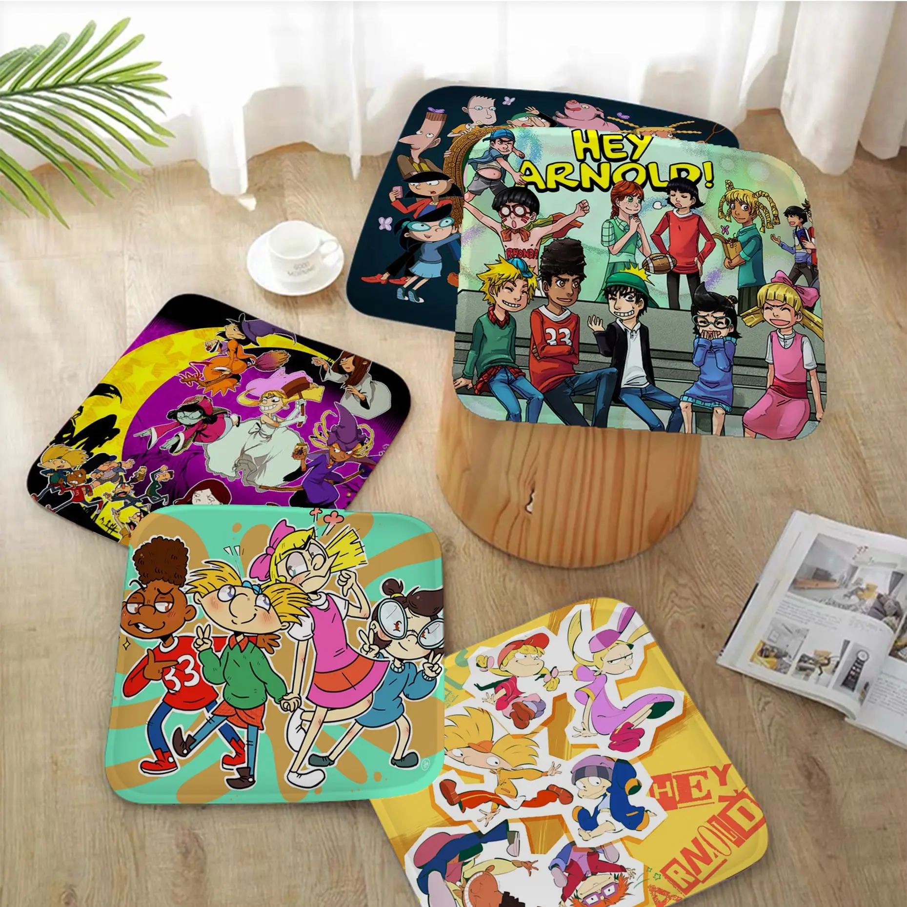 

Hey Arnold Cushion Mat Nordic Printing Chair Cushion Soft Office Car Seat Comfort Breathable 45x45cm Sofa Cushion