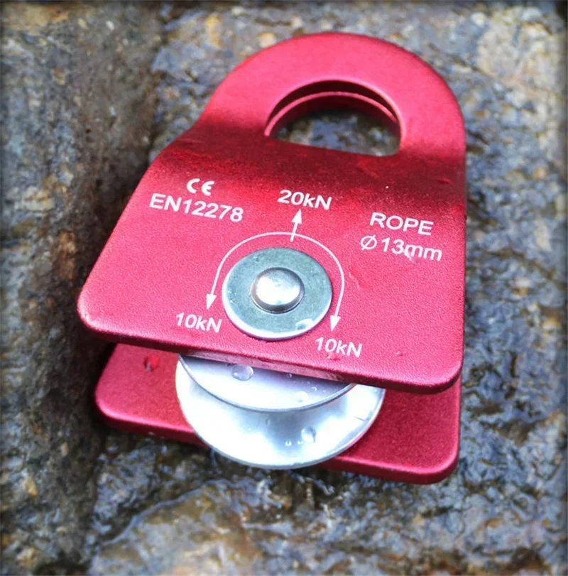 Aluminum Alloy Small Pulley For Cargo Lifting Climbing Accessories  One Side Plate Wheel Pull 20KN CE Certification