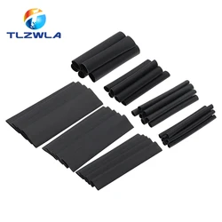 127Pcs Black Weatherproof Heat Shrink Sleeving Tubing Tube Assortment Kit Electrical Connection Electrical Wire Wrap Cable